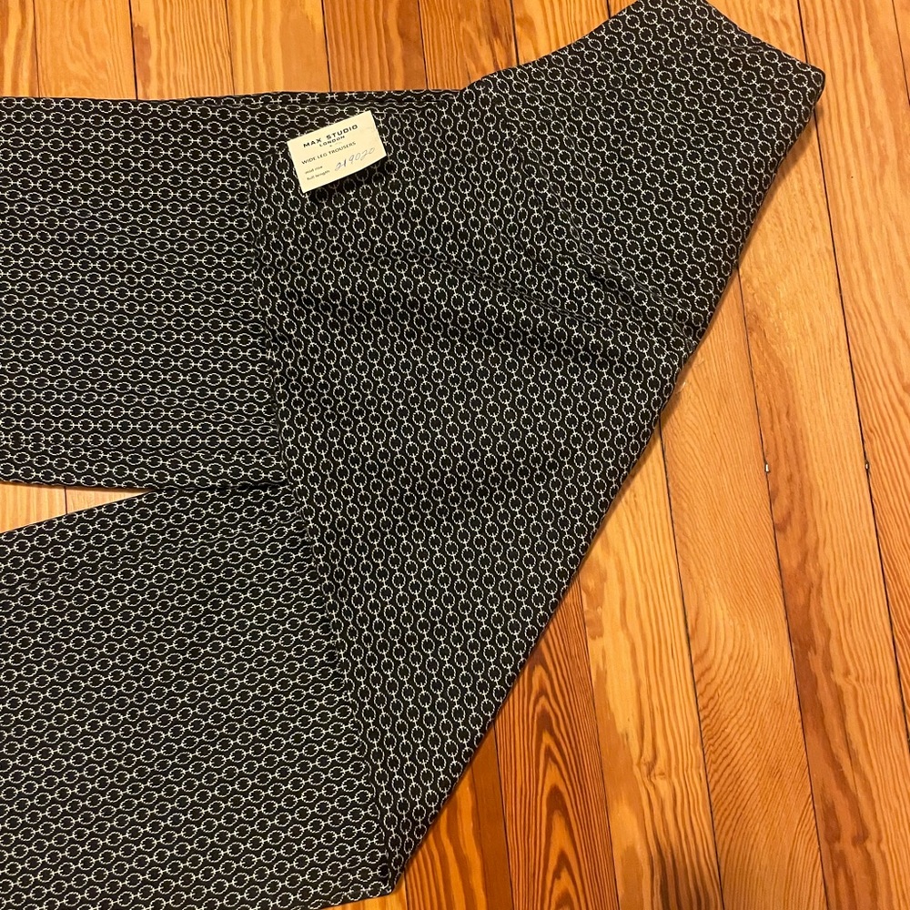 Max Studio Dress Pants Women’s Stretch Black And White Print High Waist - Picture 9 of 9